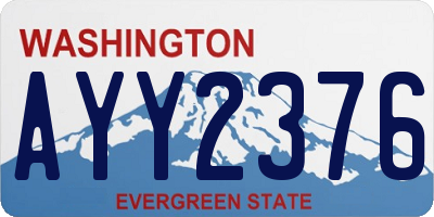 WA license plate AYY2376