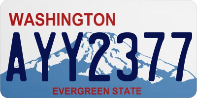 WA license plate AYY2377