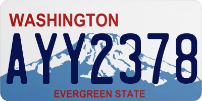 WA license plate AYY2378