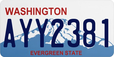 WA license plate AYY2381