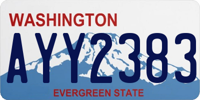 WA license plate AYY2383