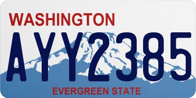 WA license plate AYY2385