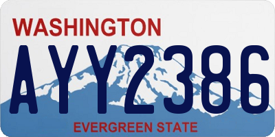 WA license plate AYY2386