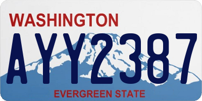 WA license plate AYY2387