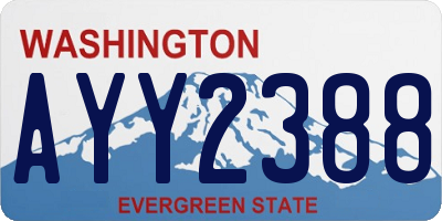 WA license plate AYY2388