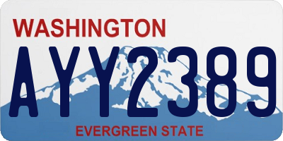 WA license plate AYY2389