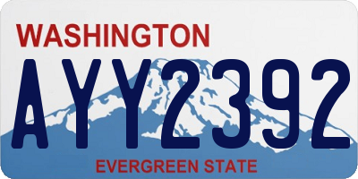 WA license plate AYY2392