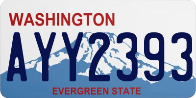 WA license plate AYY2393