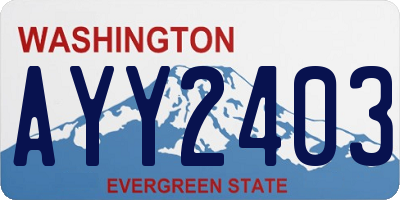 WA license plate AYY2403