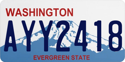 WA license plate AYY2418