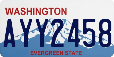 WA license plate AYY2458