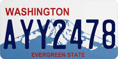 WA license plate AYY2478