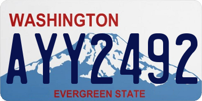 WA license plate AYY2492