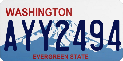 WA license plate AYY2494