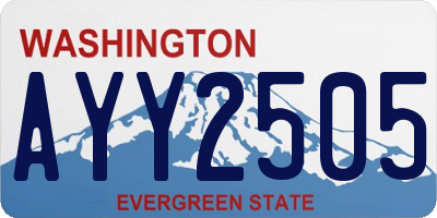 WA license plate AYY2505