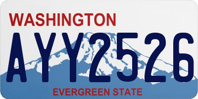 WA license plate AYY2526