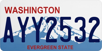 WA license plate AYY2532