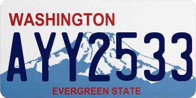 WA license plate AYY2533