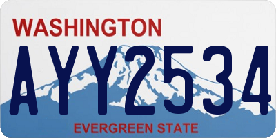 WA license plate AYY2534