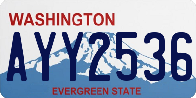 WA license plate AYY2536