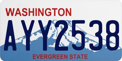 WA license plate AYY2538