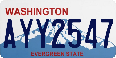 WA license plate AYY2547