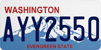 WA license plate AYY2550