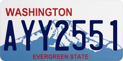 WA license plate AYY2551