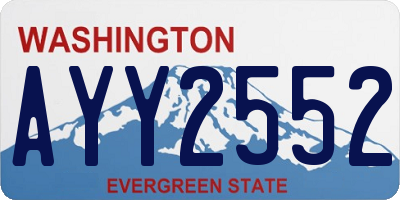 WA license plate AYY2552