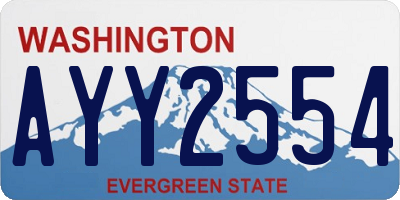 WA license plate AYY2554