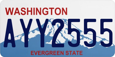 WA license plate AYY2555