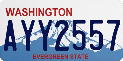 WA license plate AYY2557