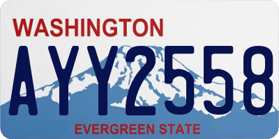 WA license plate AYY2558