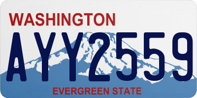 WA license plate AYY2559