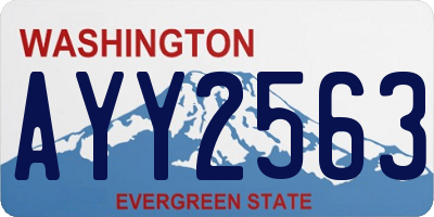 WA license plate AYY2563