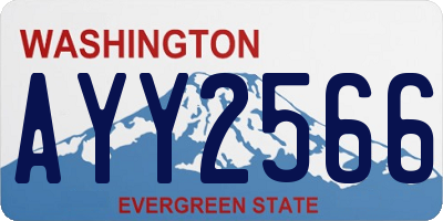 WA license plate AYY2566