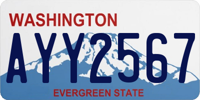 WA license plate AYY2567