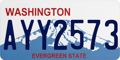 WA license plate AYY2573