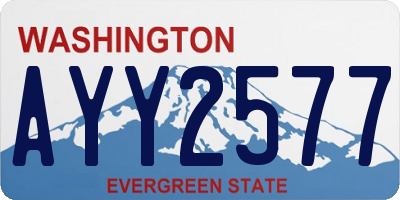 WA license plate AYY2577