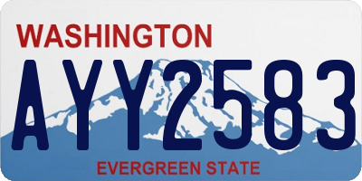 WA license plate AYY2583