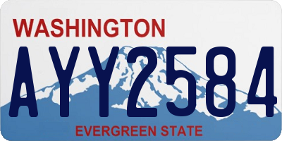 WA license plate AYY2584