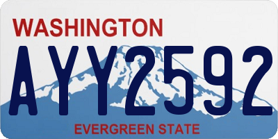 WA license plate AYY2592