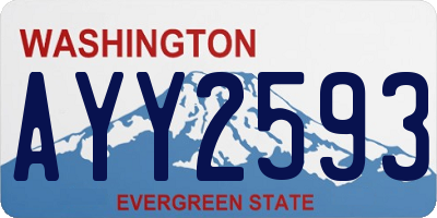 WA license plate AYY2593