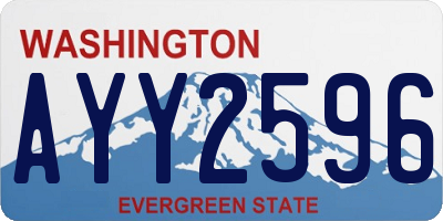 WA license plate AYY2596