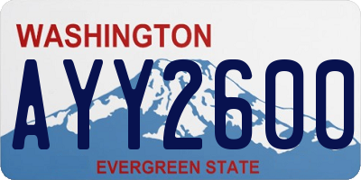 WA license plate AYY2600