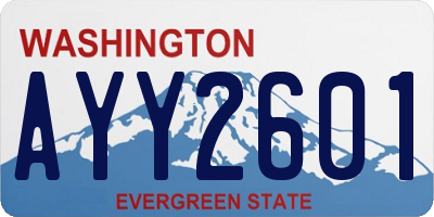 WA license plate AYY2601