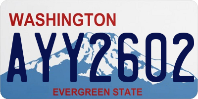 WA license plate AYY2602