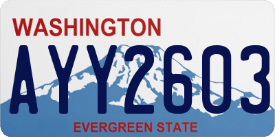 WA license plate AYY2603