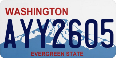 WA license plate AYY2605