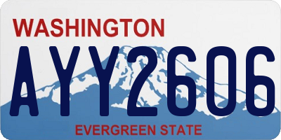 WA license plate AYY2606